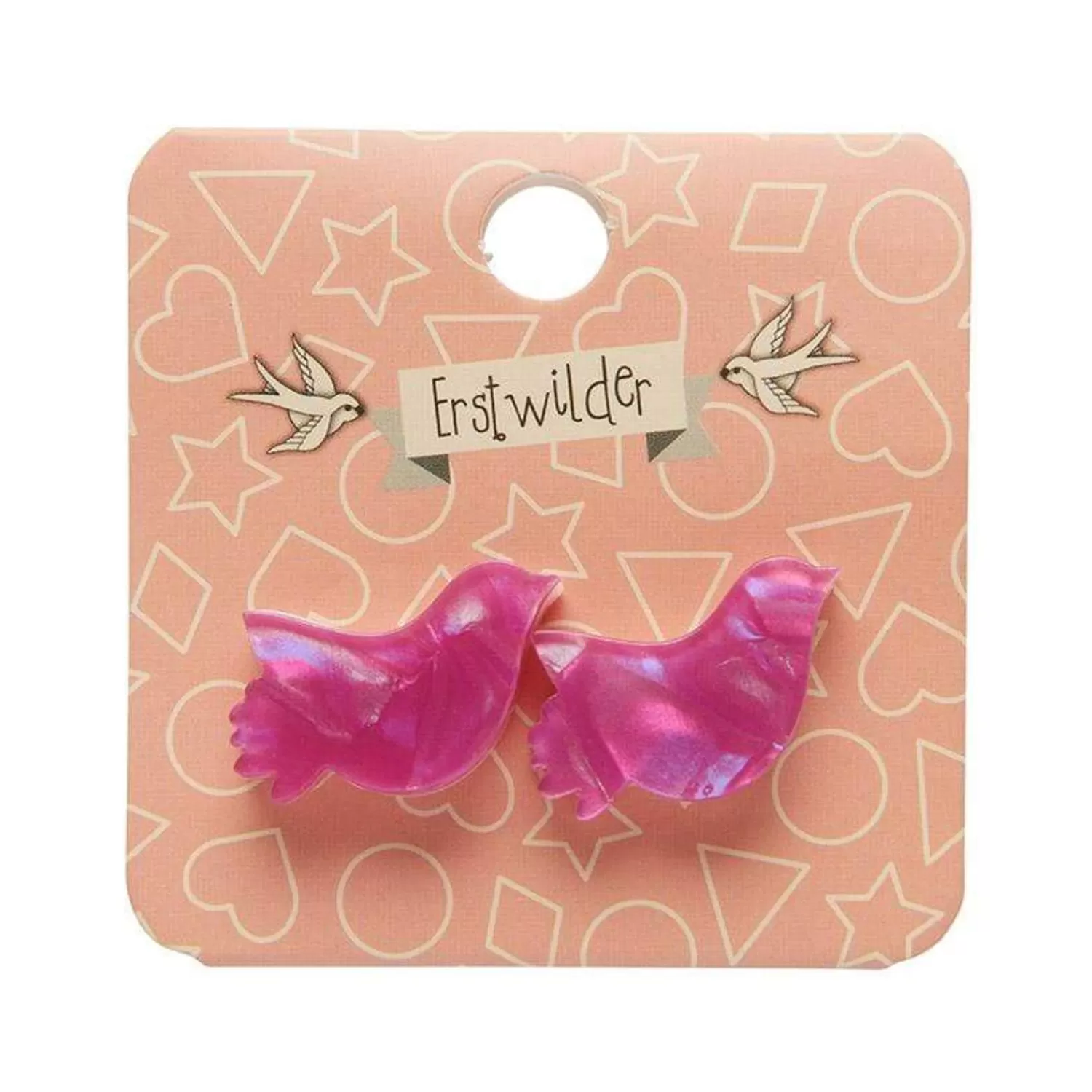 bird_textured_glitter_resin_stud_earrings__fuchsia_2.webp Bird Textured Glitter Resin Stud Earrings - Fuchsia*Erstwilder Outlet