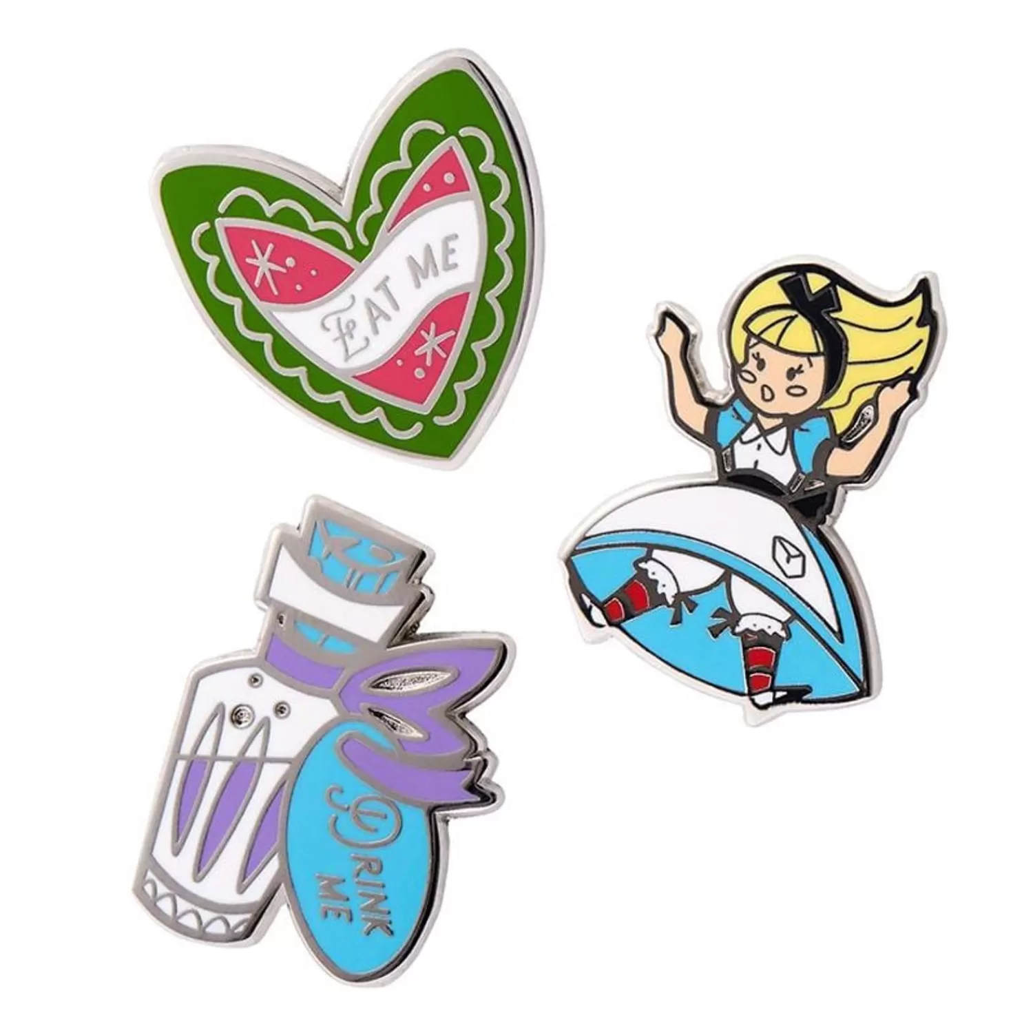 Kitchy Witch Alice'S Wonderland Falling Alice Pin Pack - 3 Piece*Erstwilder Outlet