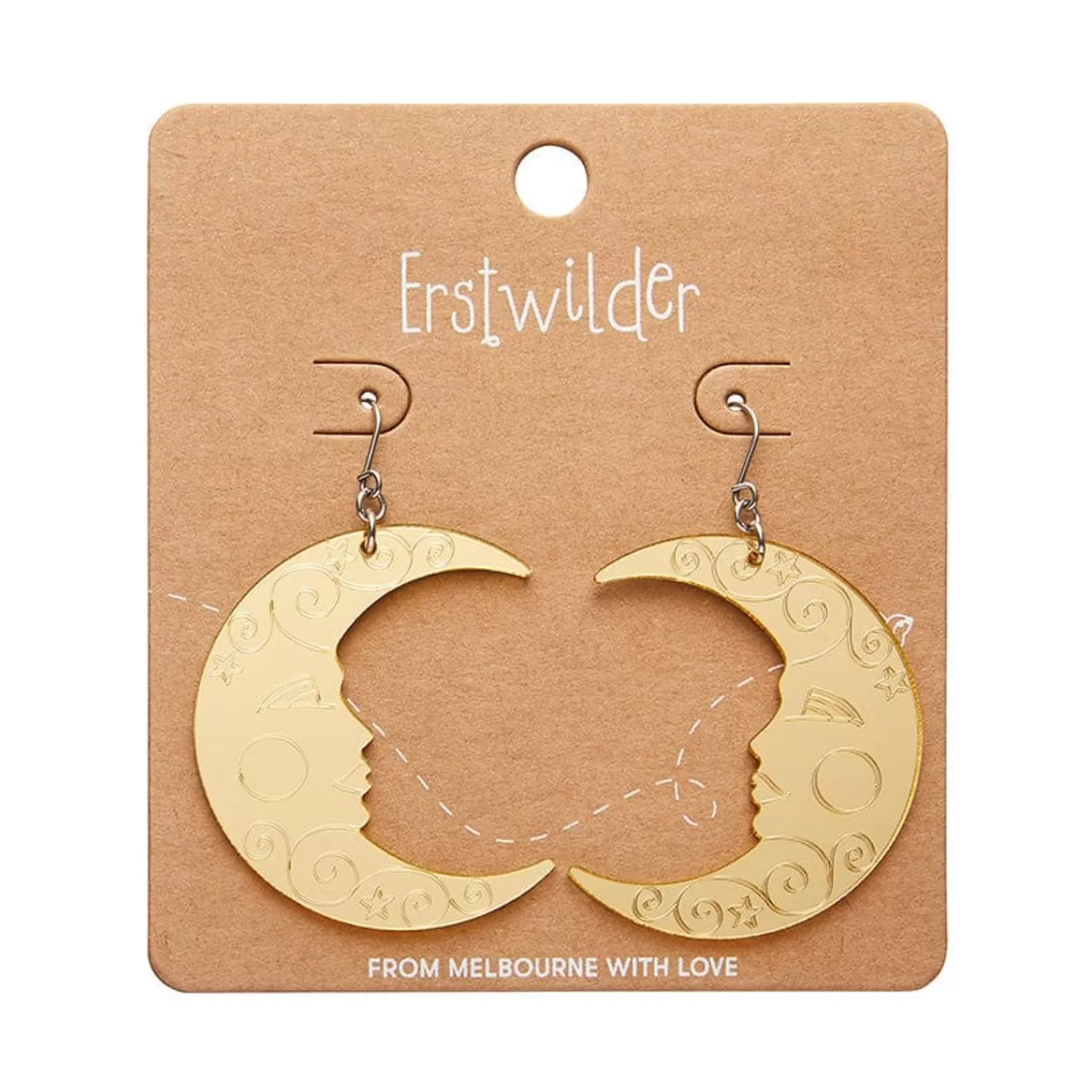 moon_mirror_drop_earrings__gold_2.webp Moon Mirror Drop Earrings - Gold*Erstwilder Shop