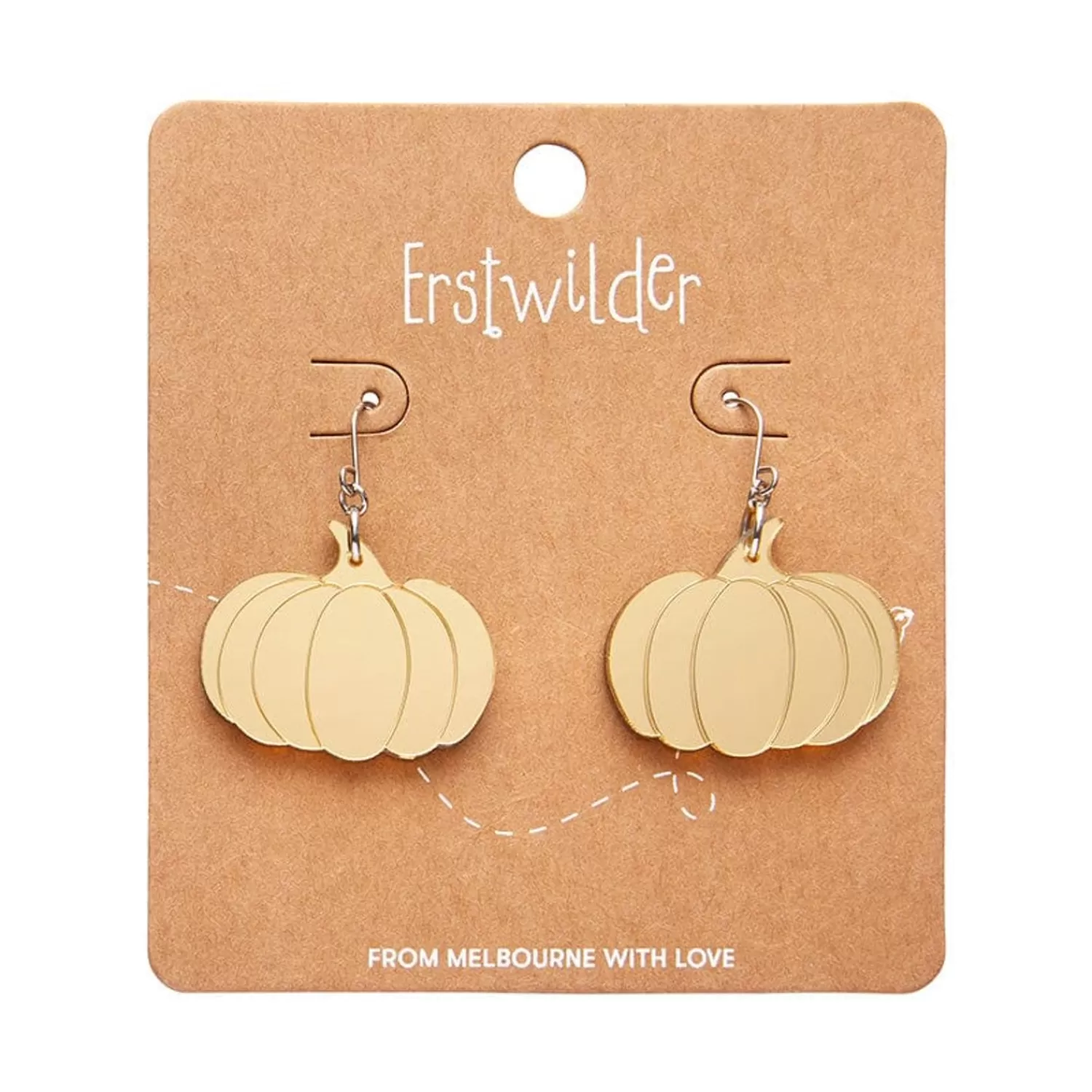 pumpkin_mirror_drop_earrings__gold_2.webp Pumpkin Mirror Drop Earrings - Gold*Erstwilder Store