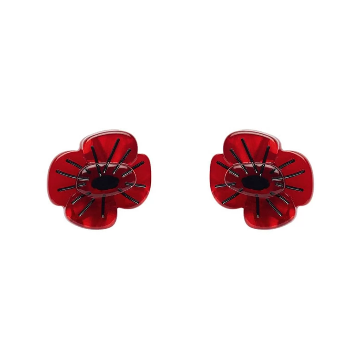 Remembrance Poppy Stud Earrings*Erstwilder Fashion