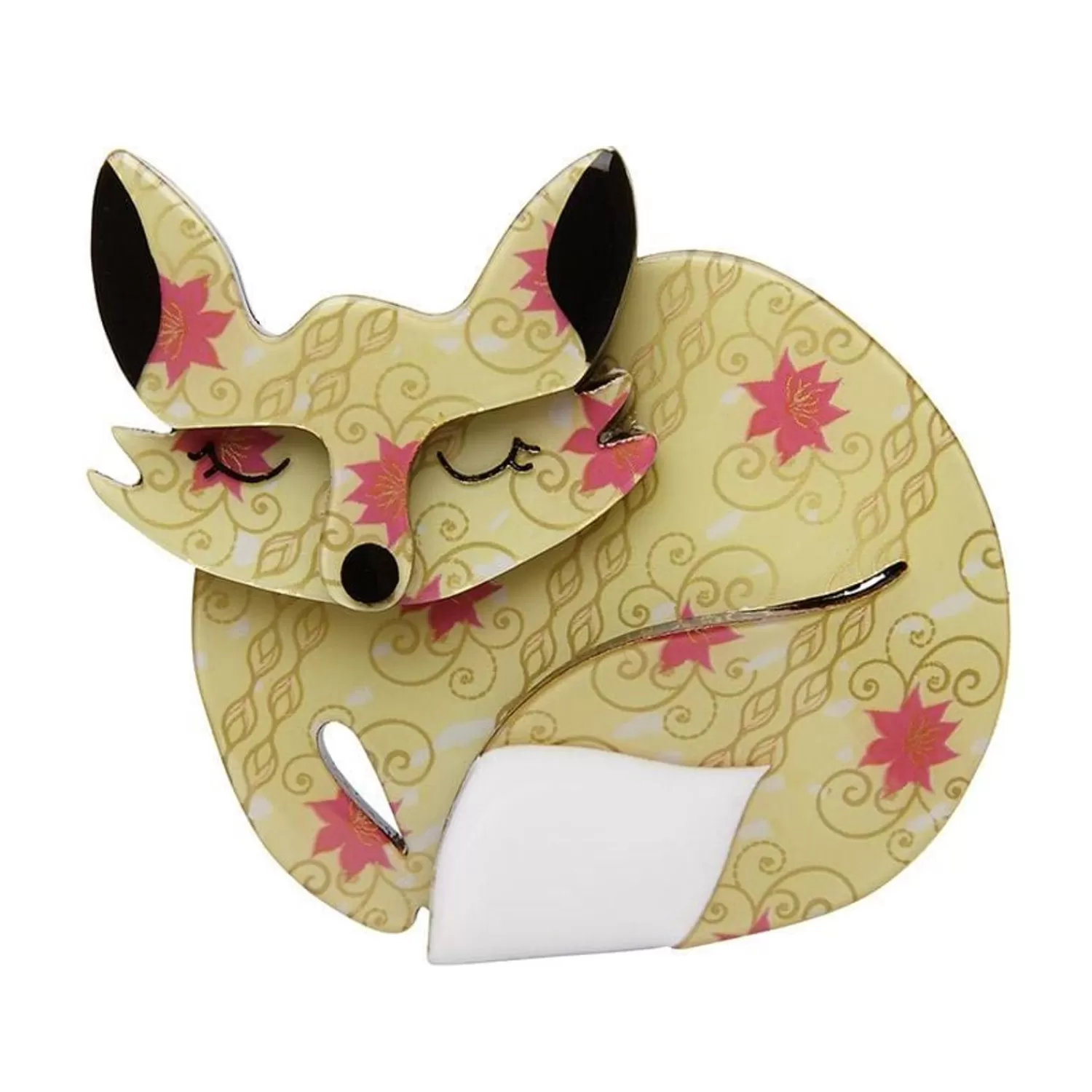 Sacha Sleeping Fox Brooch*Erstwilder Cheap