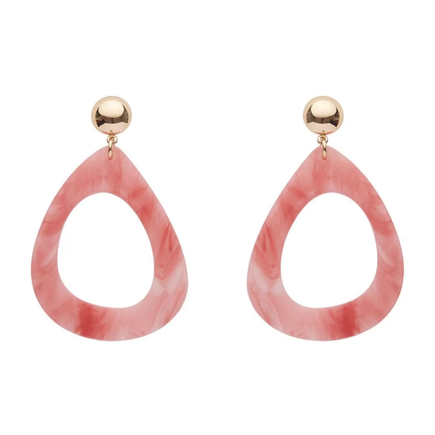 Statement Marble Resin Tear Drop Earrings - Coral*Erstwilder Best Sale
