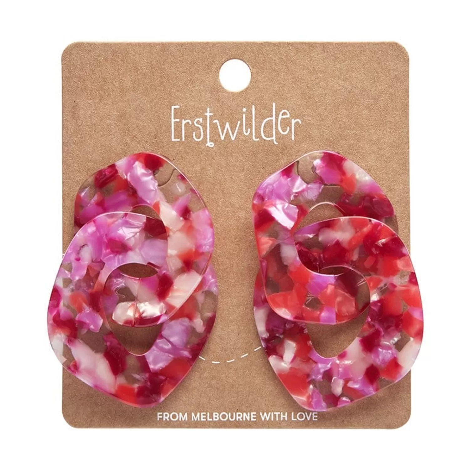 statement_tort_chunky_chain_earrings__pink_2.webp Statement Tort Chunky Chain Earrings - Pink*Erstwilder Sale