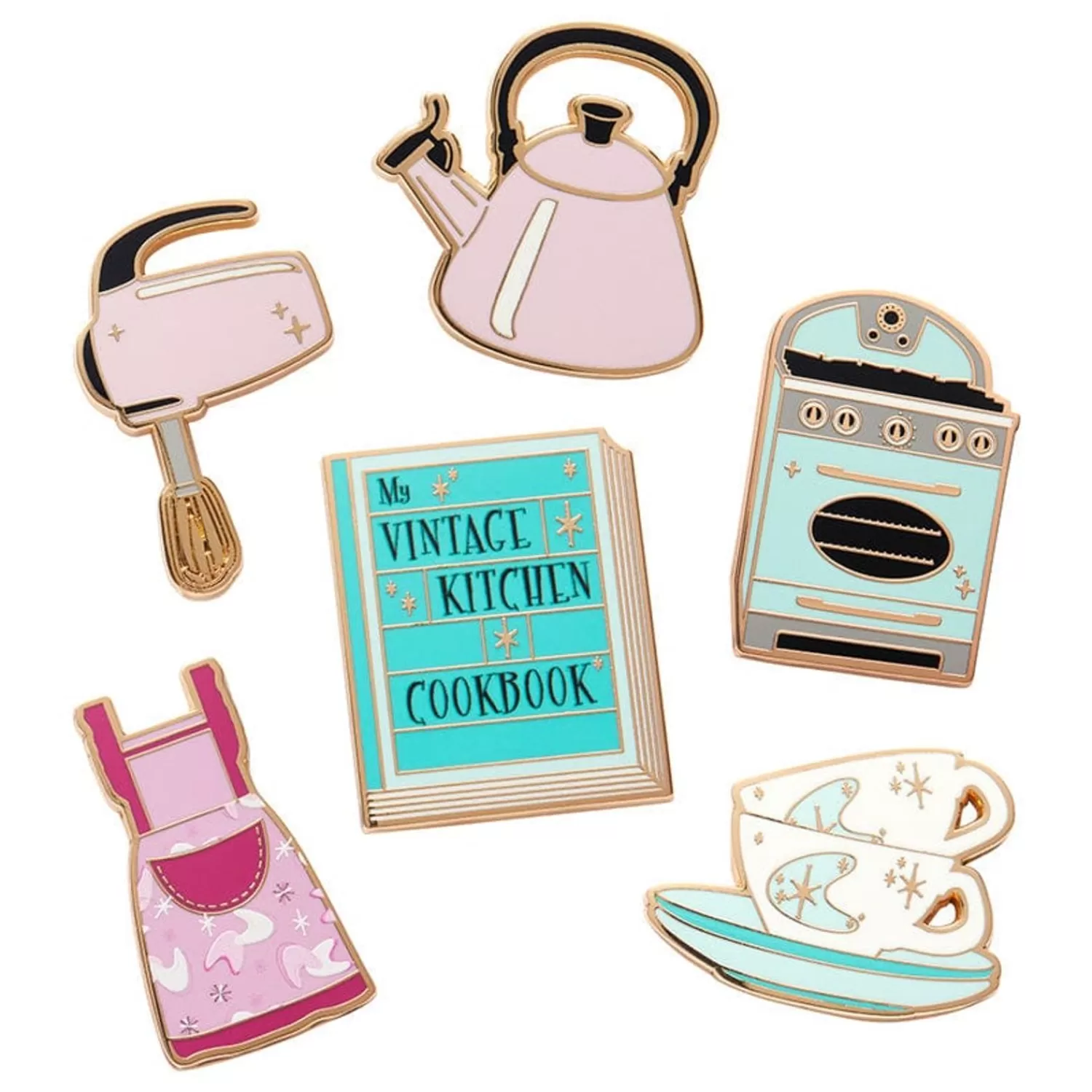Vintage Kitchen Enamel Pin Pack - 6 Piece*Erstwilder Store